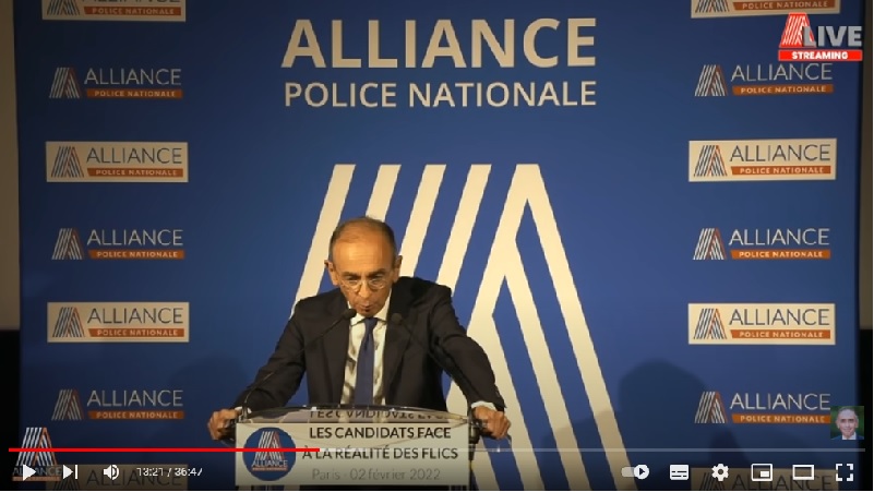 Éric Zemmour chez Alliance Police Nationale