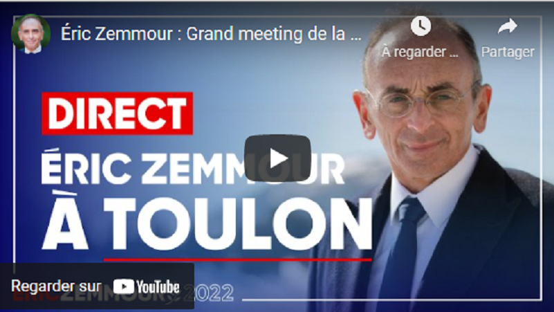 Éric Zemmour : Grand meeting de la Reconquête à Toulon